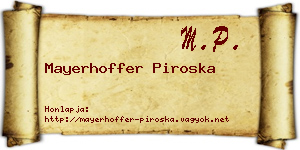Mayerhoffer Piroska névjegykártya
